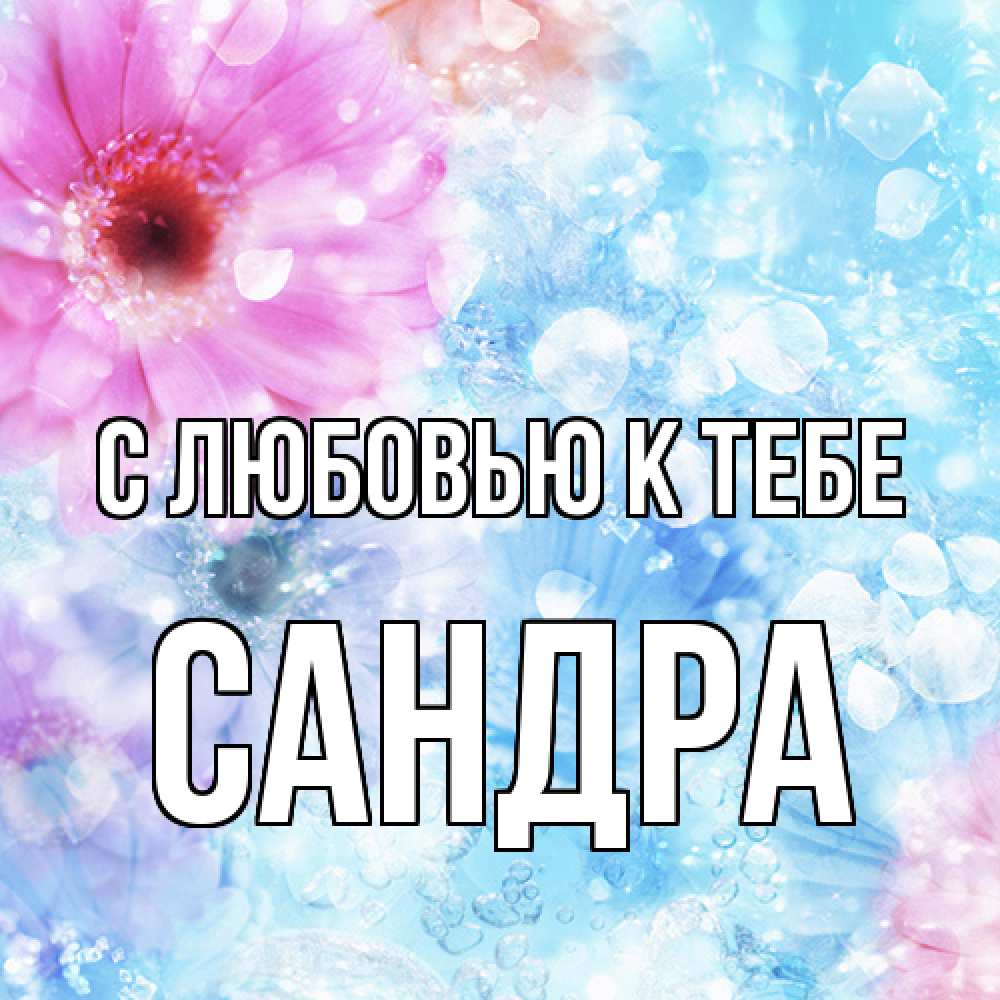 Открытка  с именем. Сандра, С любовью к тебе  