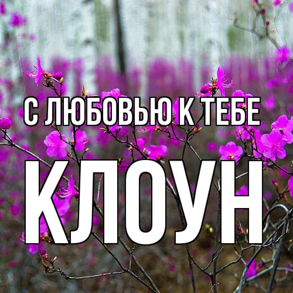 Открытка  с именем. Клоун, С любовью к тебе  