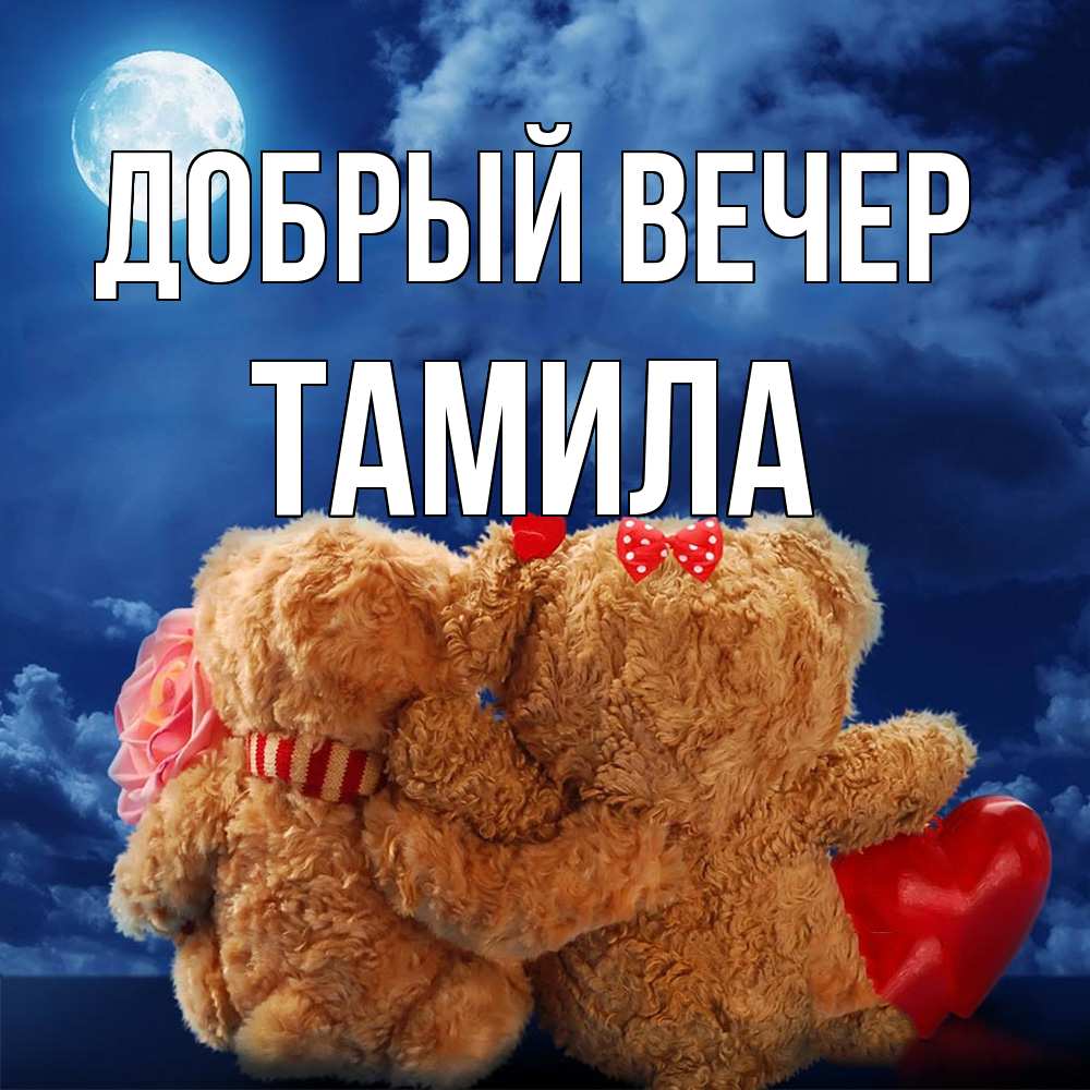 Открытка  с именем. Тамила, Добрый вечер  