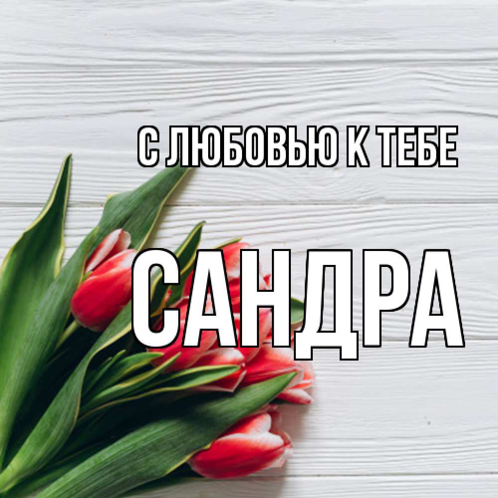 Открытка  с именем. Сандра, С любовью к тебе  