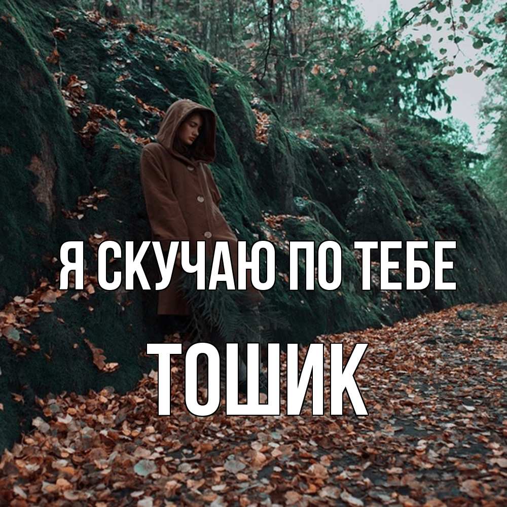 Открытка  с именем. Тошик, Я скучаю по тебе  