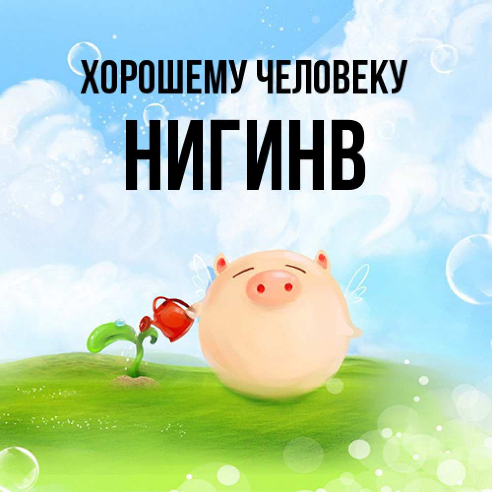 Открытка  с именем. Нигинв, Хорошему человеку  