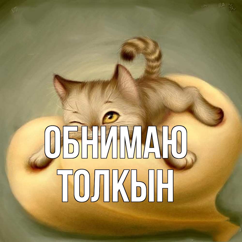 Открытка  с именем. Толкын, Обнимаю  