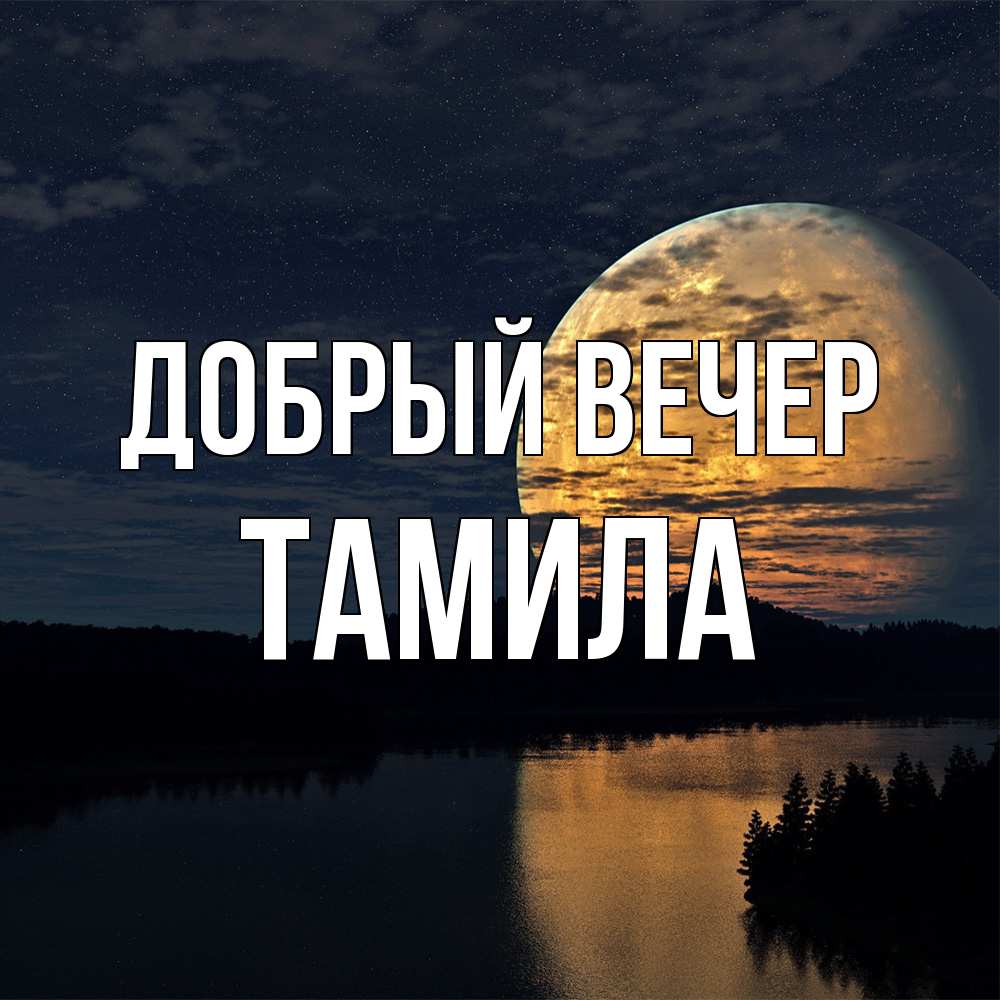 Открытка  с именем. Тамила, Добрый вечер  