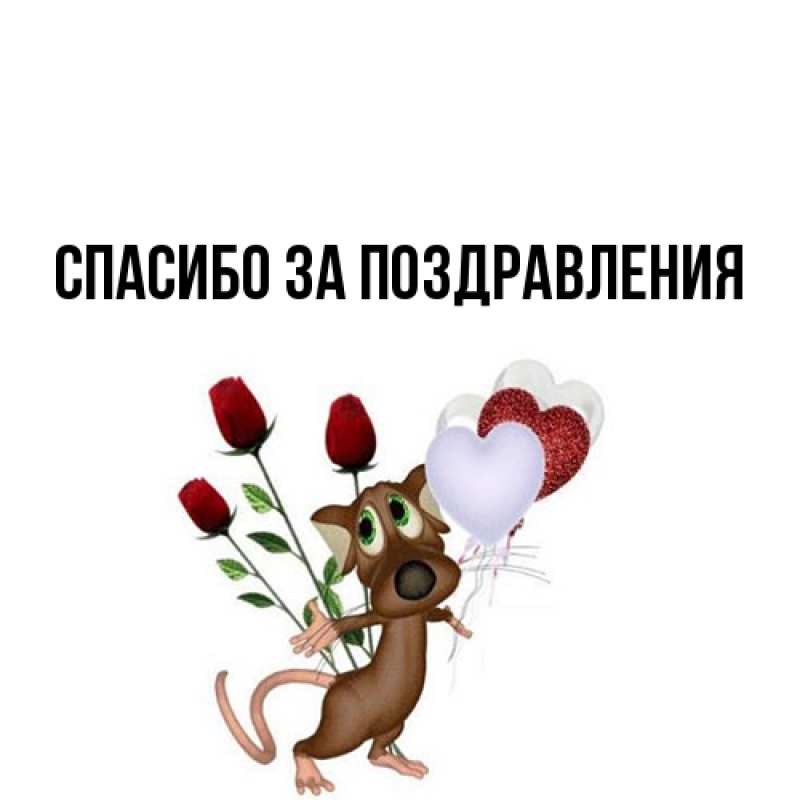 Картинка Спасибо за поздравления, 