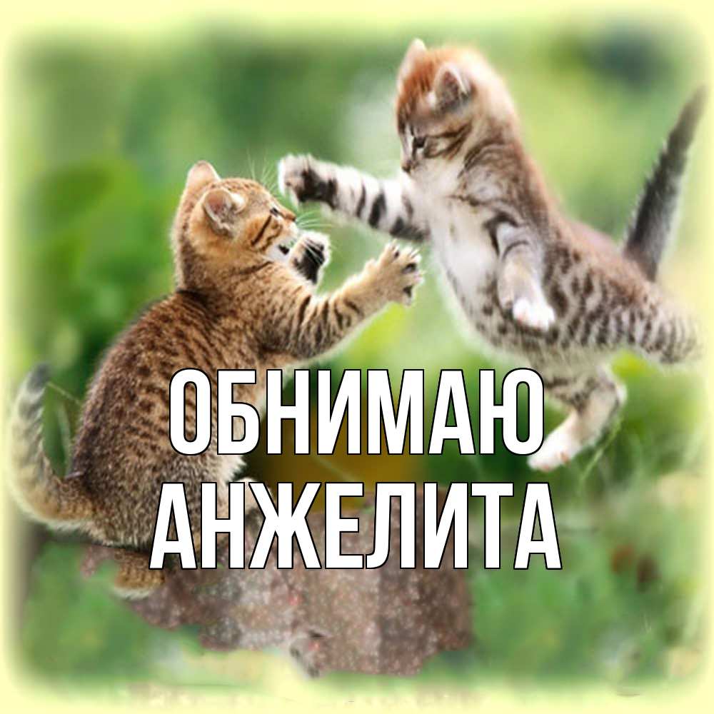 Открытка  с именем. Анжелита, Обнимаю  