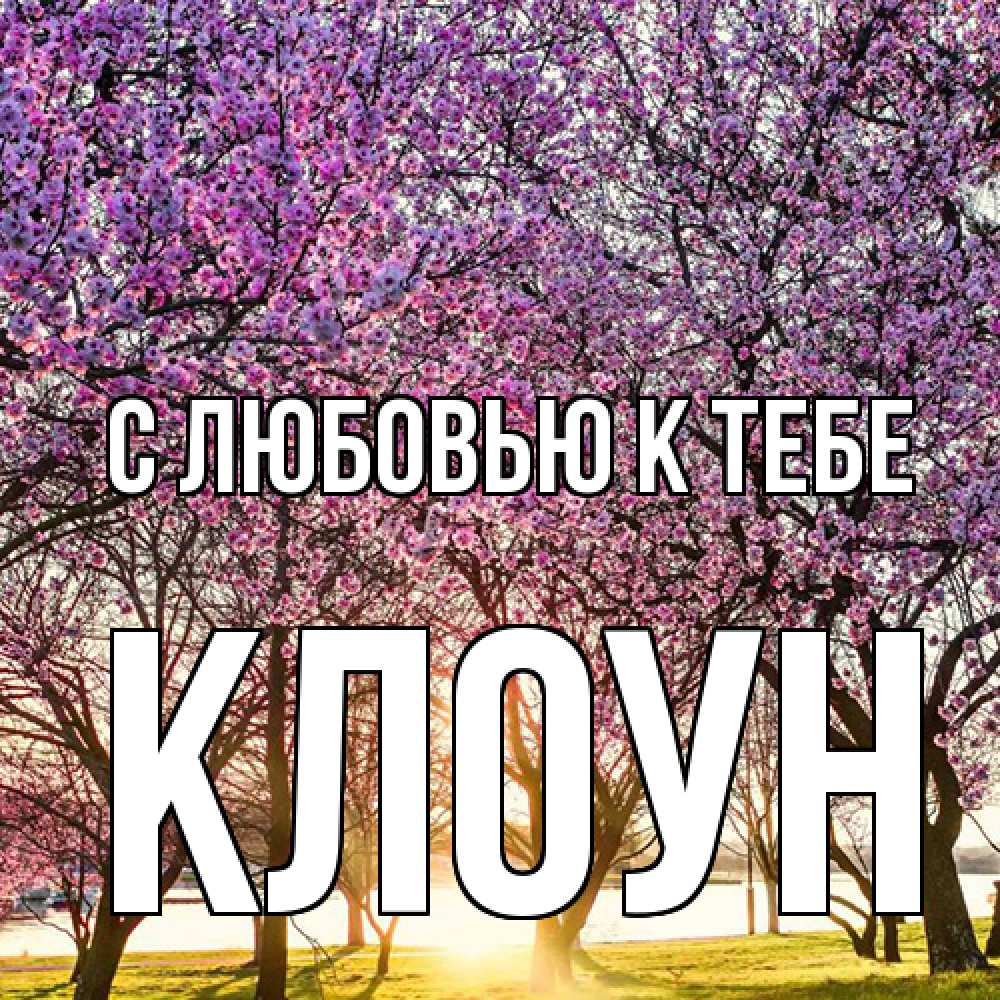 Открытка  с именем. Клоун, С любовью к тебе  