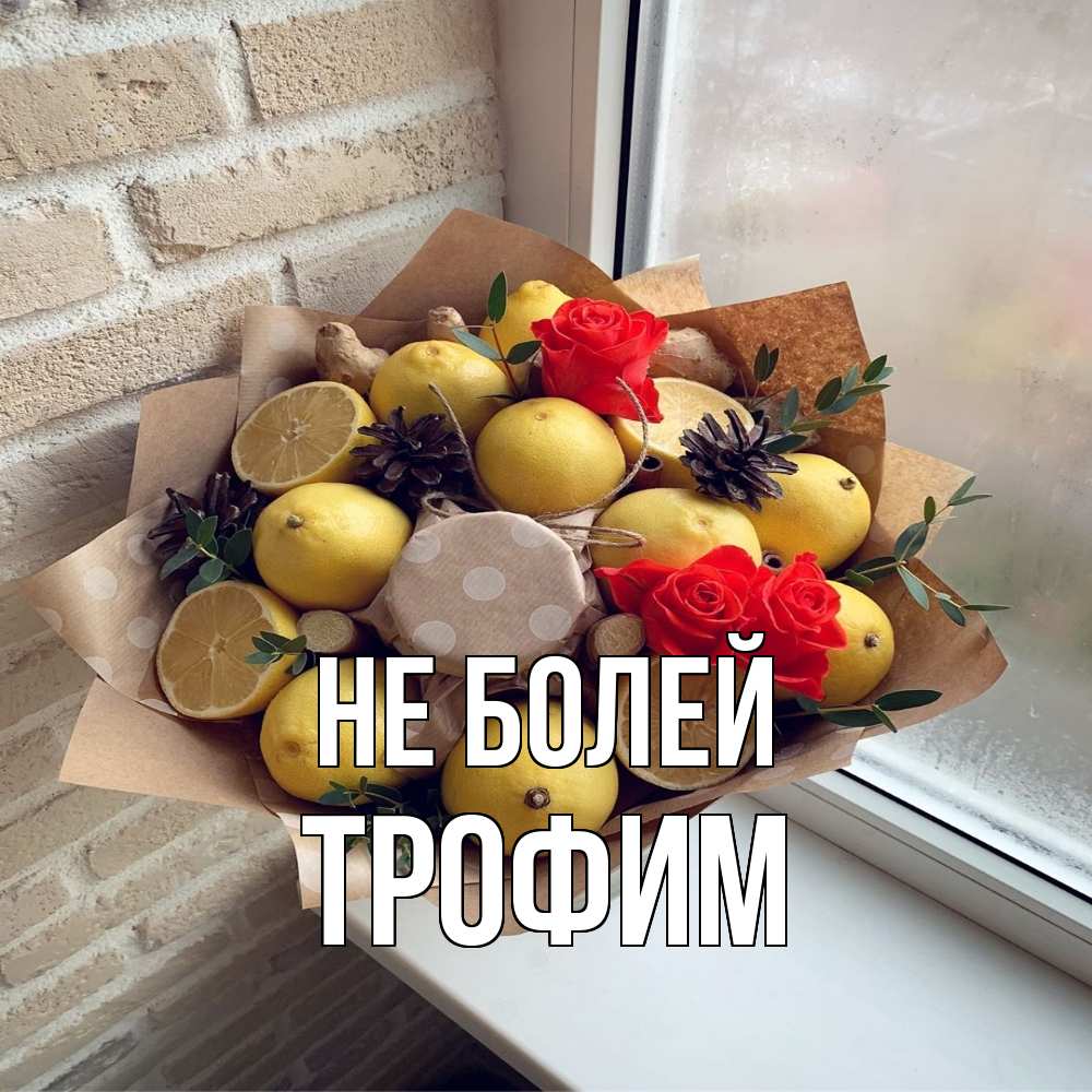 Открытка  с именем. трофим, Не болей  