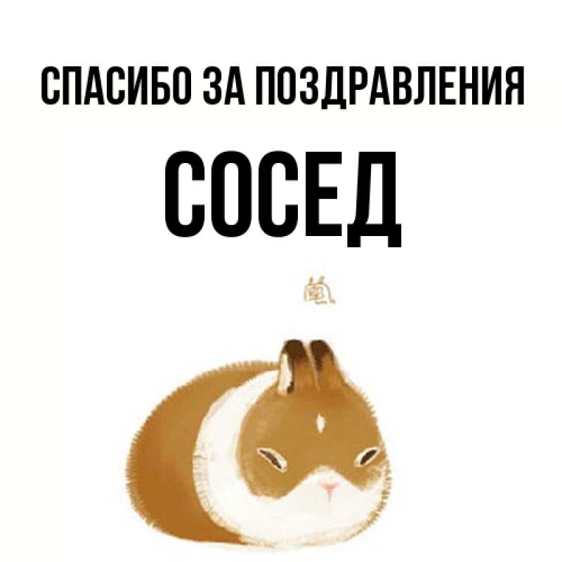 Картинка Спасибо за поздравления, Сосед