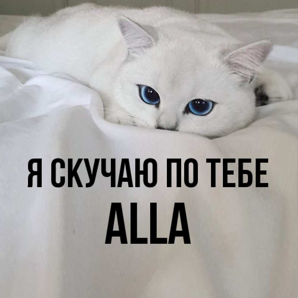 Открытка  с именем. Alla, Я скучаю по тебе  