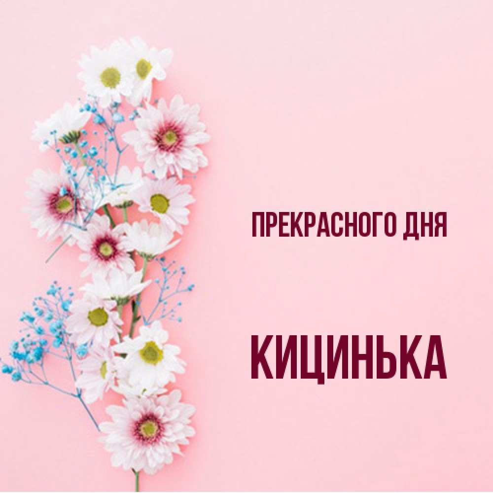 Открытка  с именем. Кицинька, Прекрасного дня  