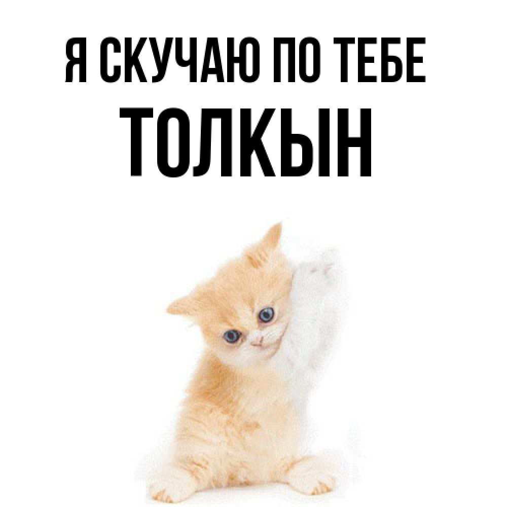 Открытка  с именем. Толкын, Я скучаю по тебе  