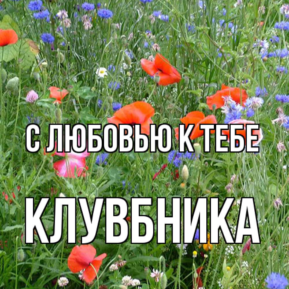 Открытка  с именем. Клувбника, С любовью к тебе  