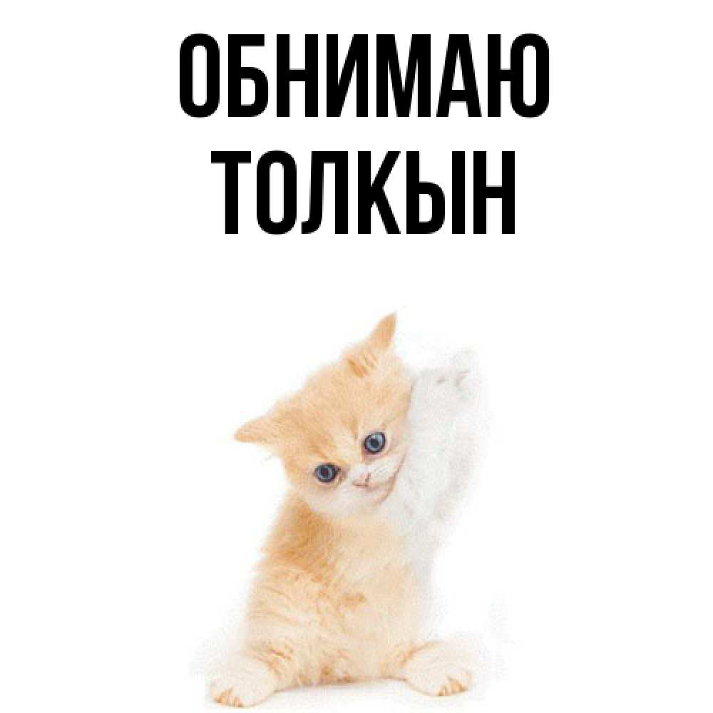 Открытка  с именем. Толкын, Обнимаю  