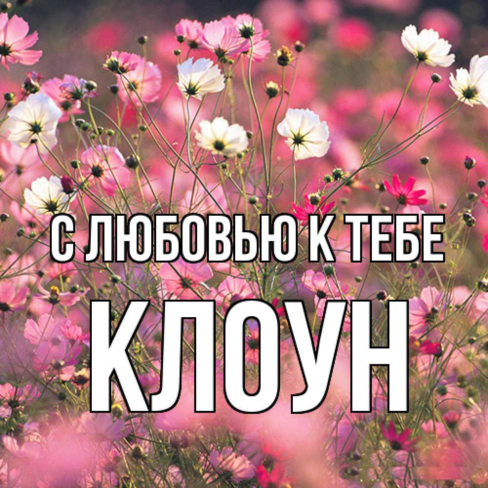 Открытка  с именем. Клоун, С любовью к тебе  