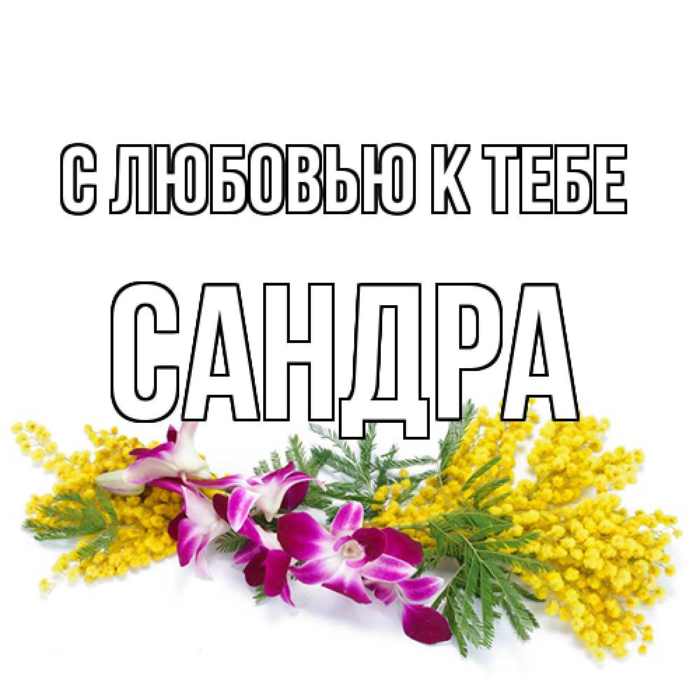 Открытка  с именем. Сандра, С любовью к тебе  