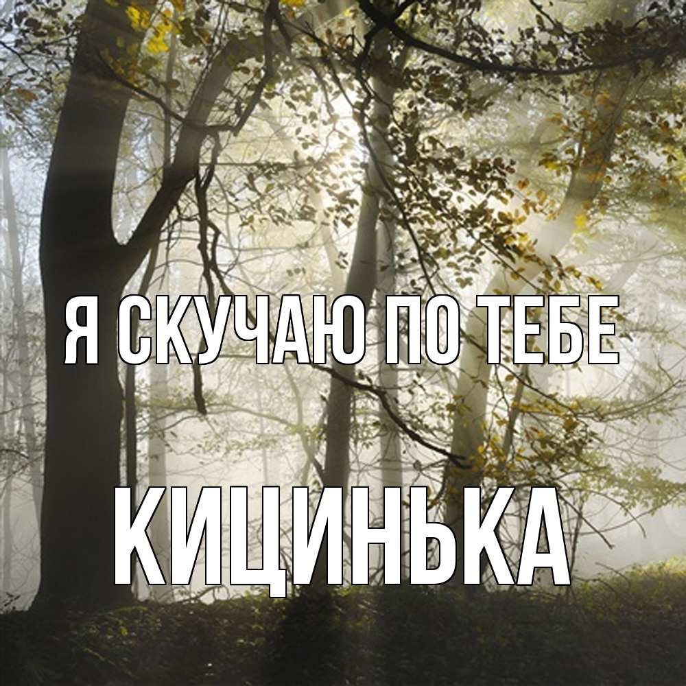Открытка  с именем. Кицинька, Я скучаю по тебе  