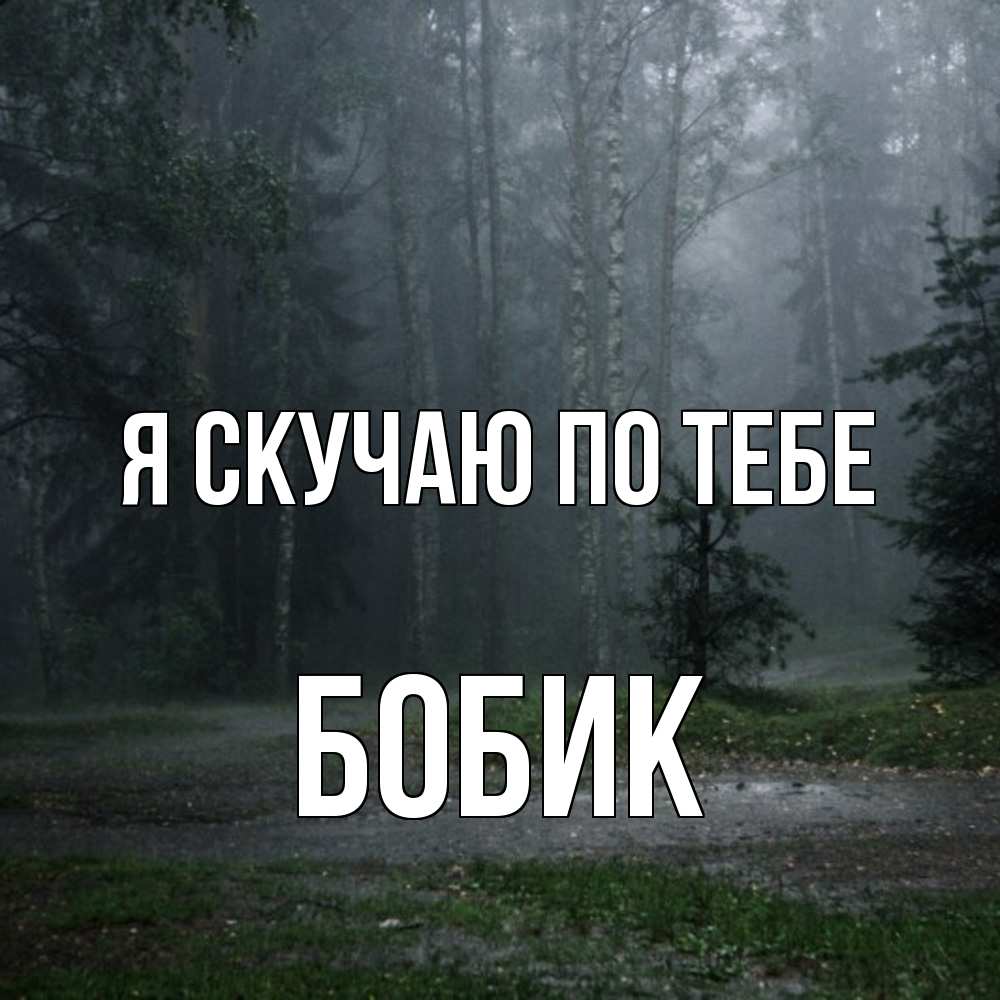 Открытка  с именем. Бобик, Я скучаю по тебе  