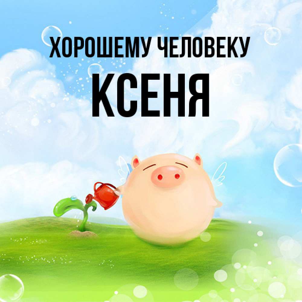 Открытка  с именем. Ксеня, Хорошему человеку  