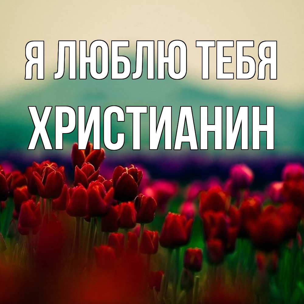 Открытка  с именем. Христианин, Я люблю тебя  