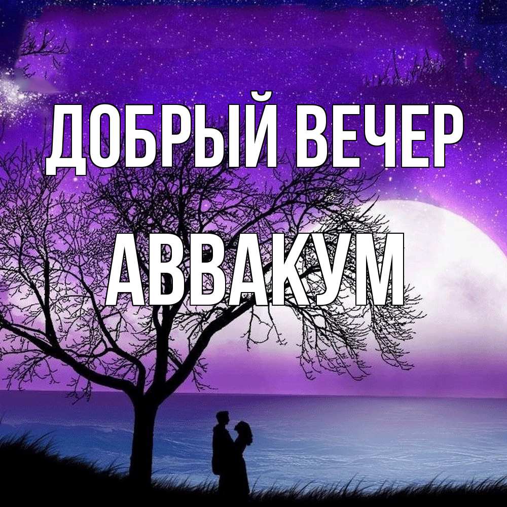 Открытка  с именем. Аввакум, Добрый вечер  