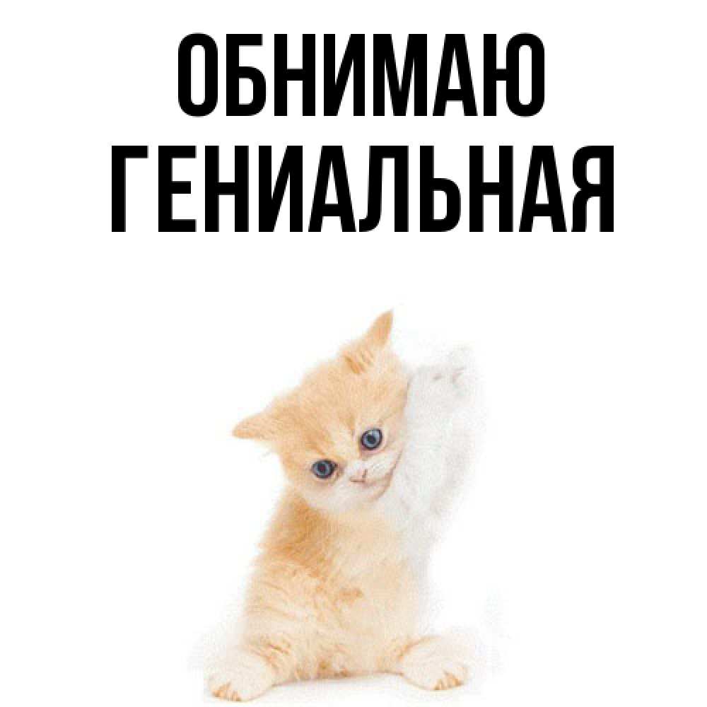 Открытка  с именем. Гениальная, Обнимаю  
