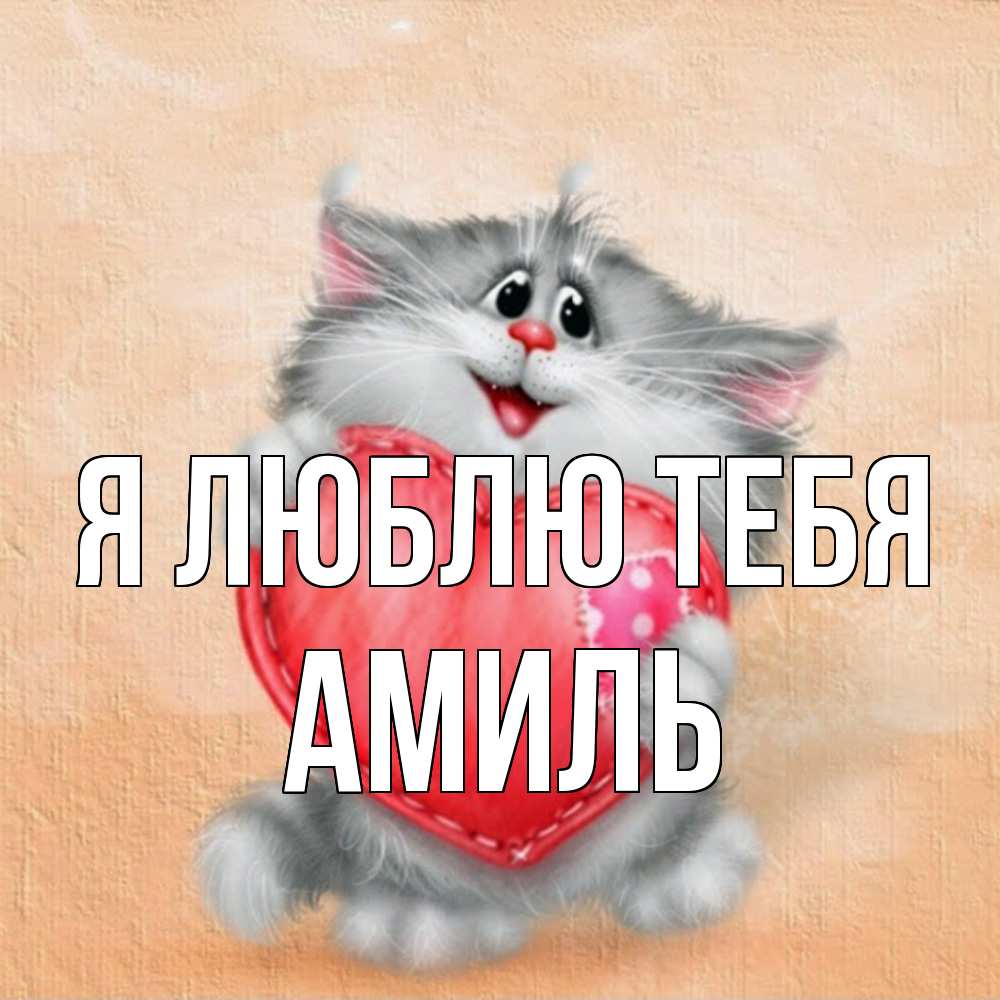 Открытка  с именем. Амиль, Я люблю тебя  