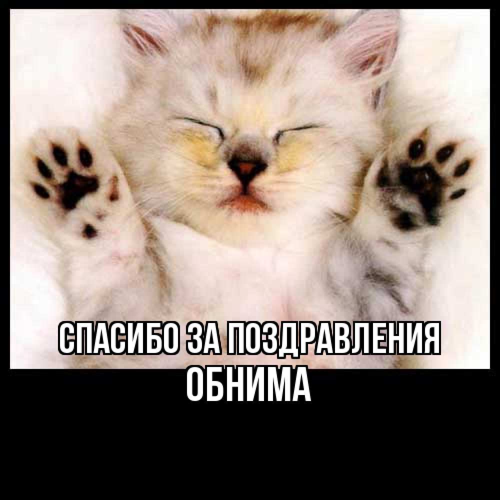 Открытка  с именем. Обнима, Спасибо за поздравления  