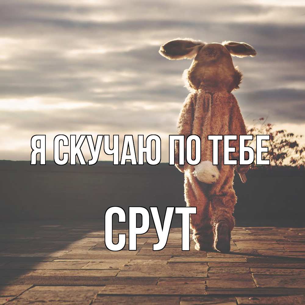 Открытка  с именем. срут, Я скучаю по тебе  