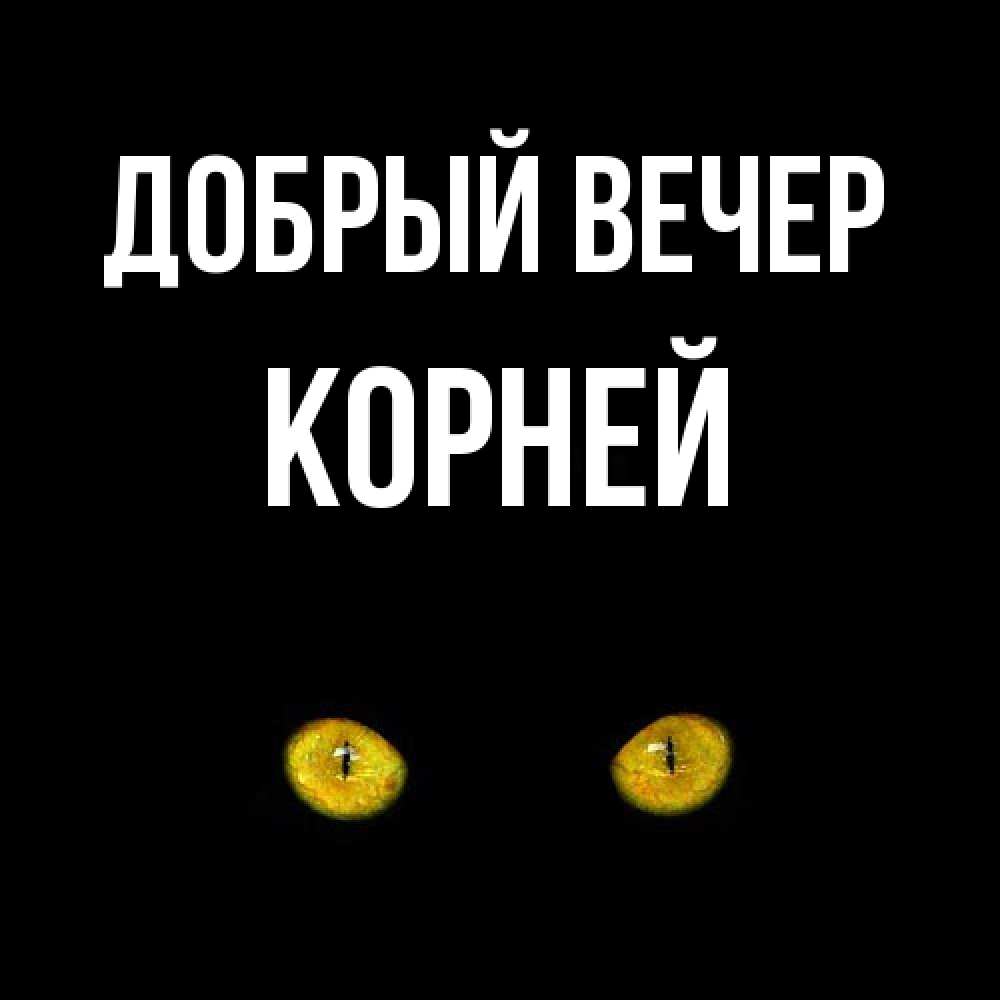 Открытка  с именем. Корней, Добрый вечер  