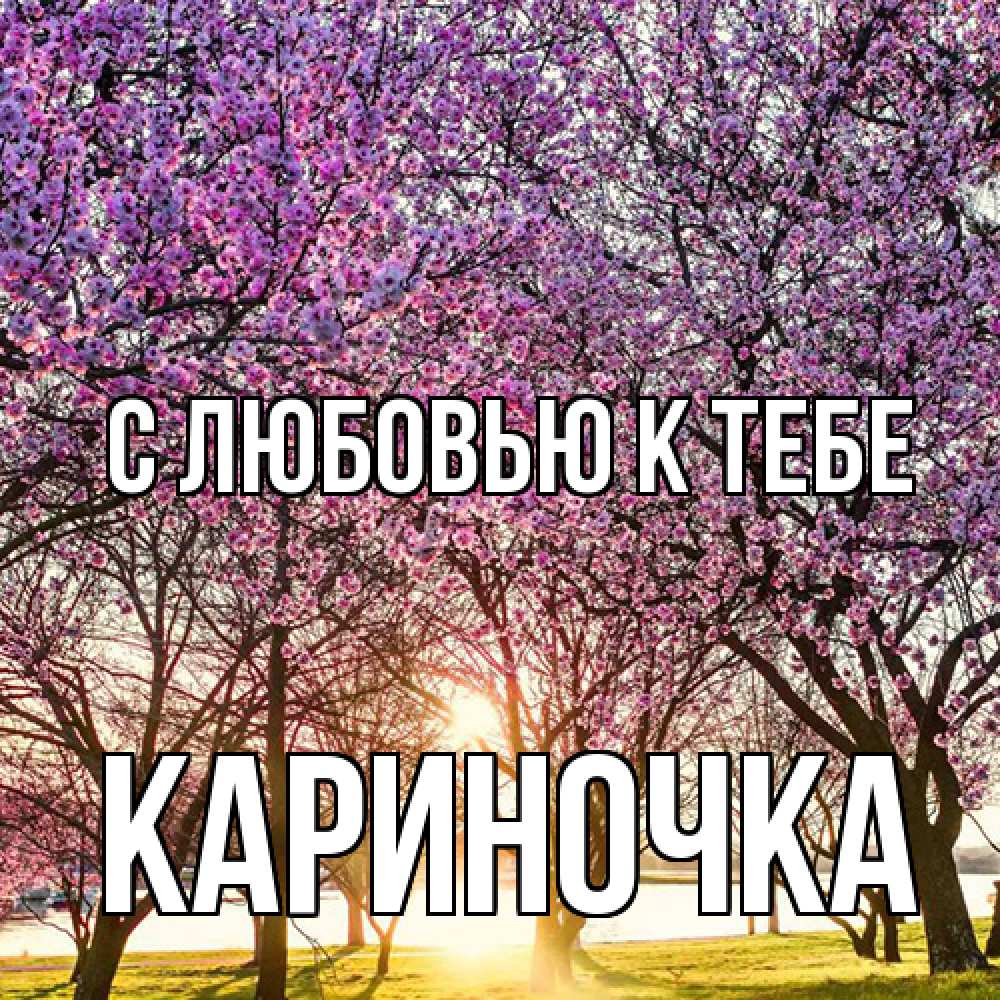 Открытка  с именем. Кариночка, С любовью к тебе  