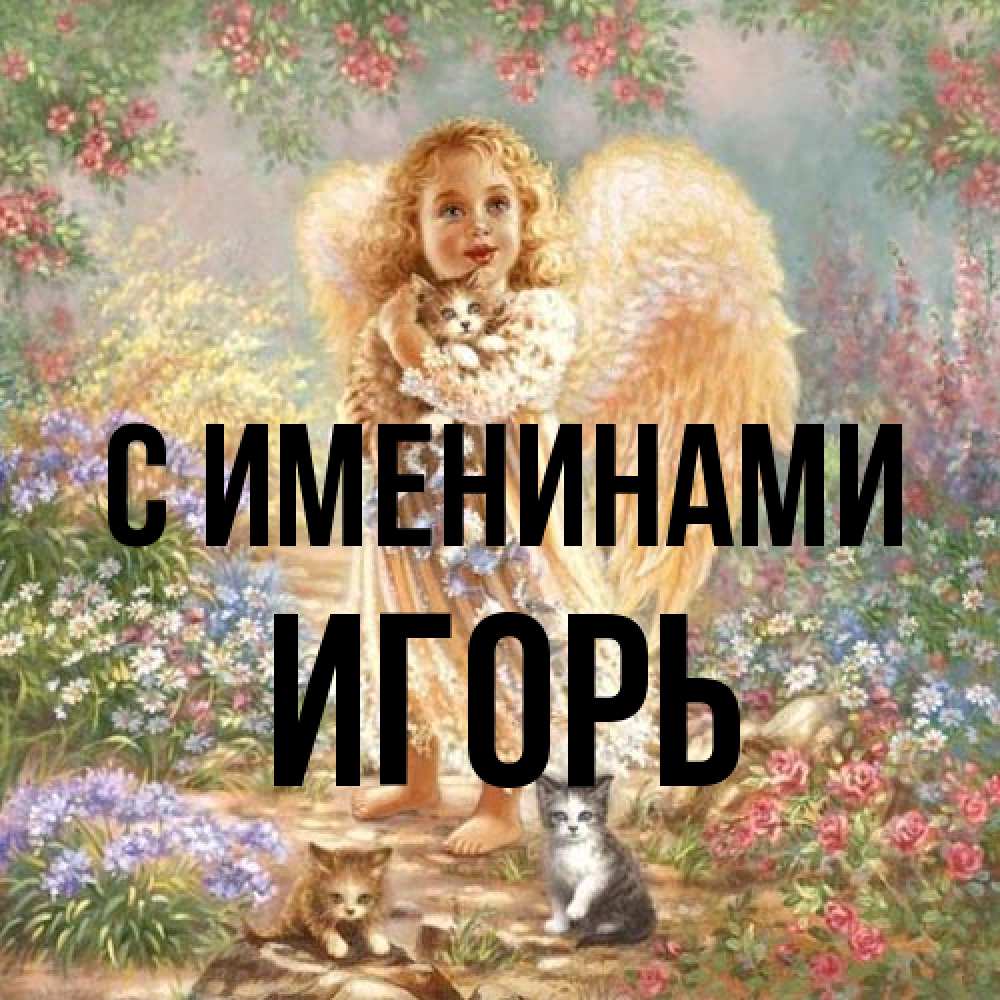 Открытка  с именем. Игорь, С именинами  