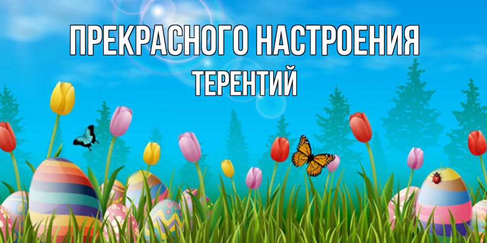 Открытка  с именем. Терентий, Прекрасного настроения  