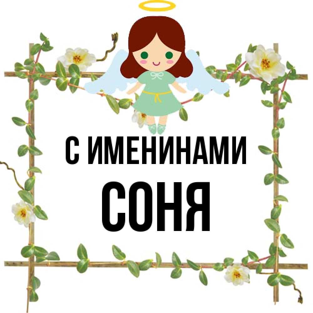 Открытка  с именем. СОНЯ, С именинами  