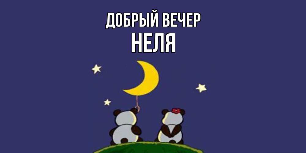 Открытка  с именем. Неля, Добрый вечер  