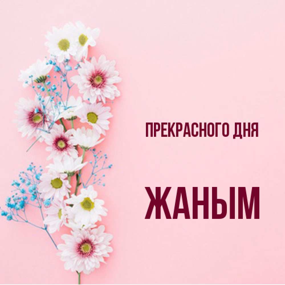 Открытка  с именем. Жаным, Прекрасного дня  