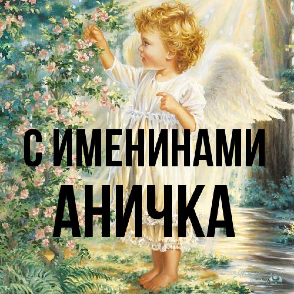 Открытка  с именем. Аничка, С именинами  