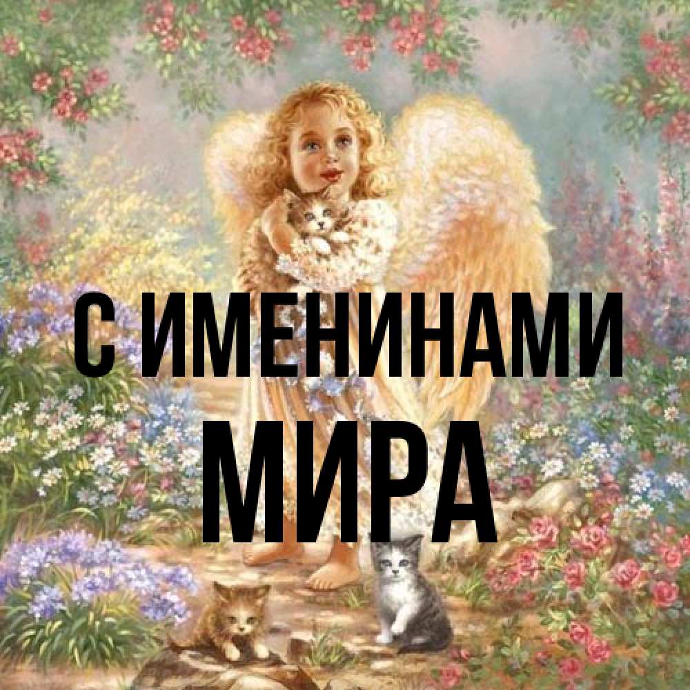 Открытка  с именем. Мира, С именинами  