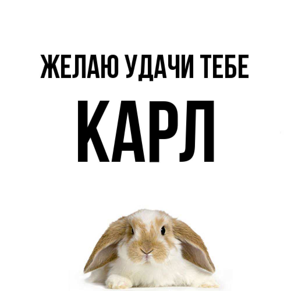 Открытка  с именем. Карл, Желаю удачи тебе  