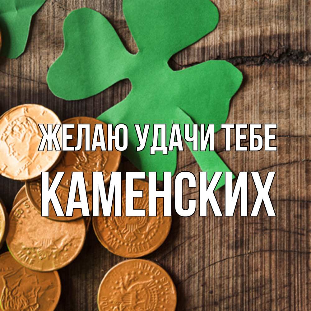 Открытка  с именем. Каменских, Желаю удачи тебе  