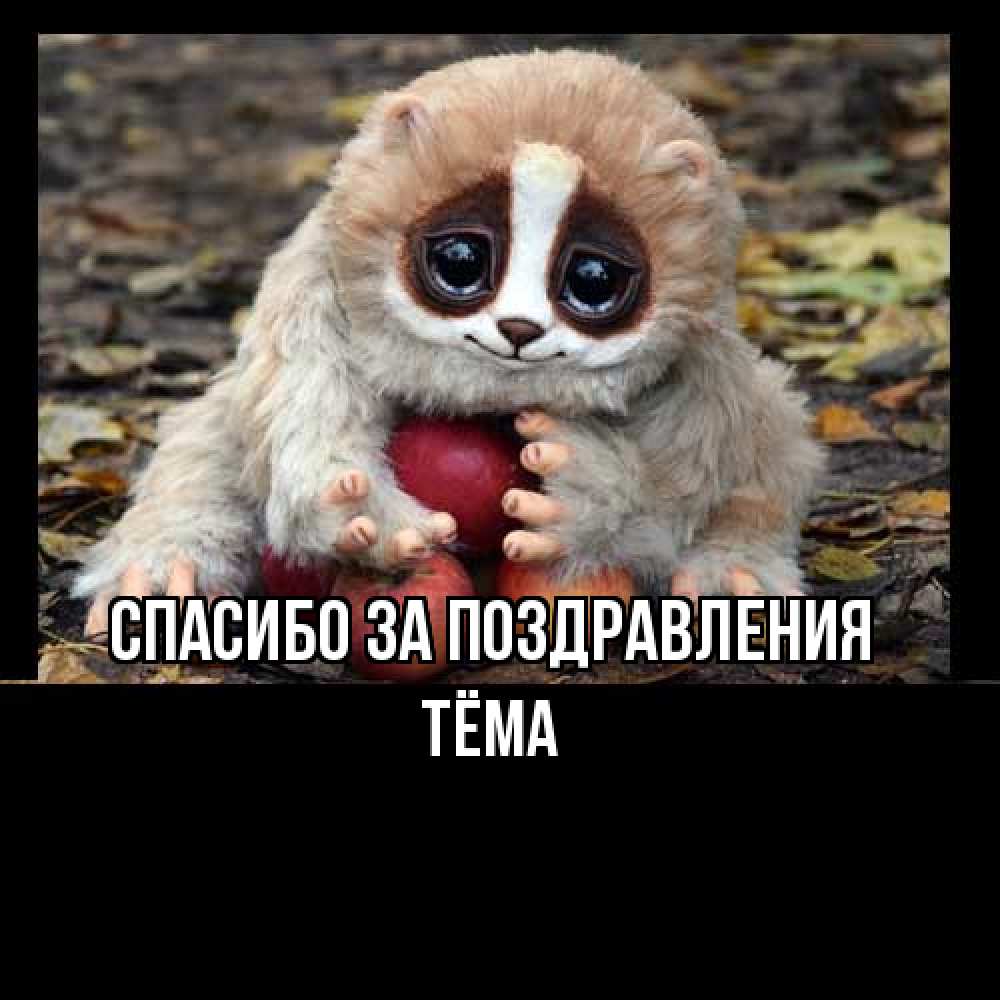 Открытка  с именем. Тёма, Спасибо за поздравления  