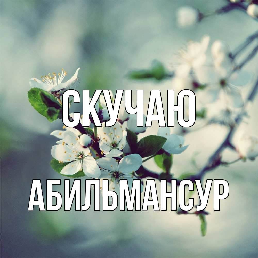 Открытка  с именем. Абильмансур, Скучаю  