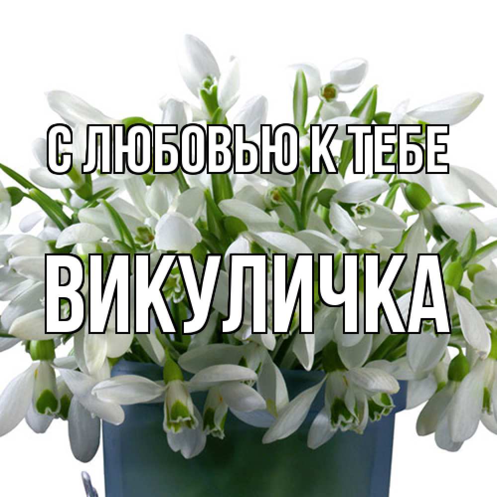 Открытка  с именем. Викуличка, С любовью к тебе  