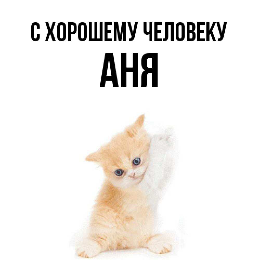 Открытка  с именем. Аня, Хорошему человеку  