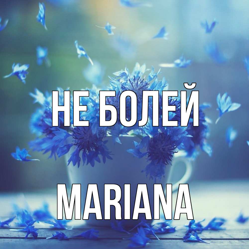 Открытка  с именем. mariana, Не болей  