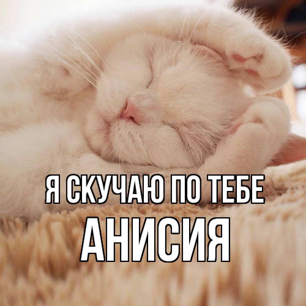 Открытка  с именем. Анисия, Я скучаю по тебе  