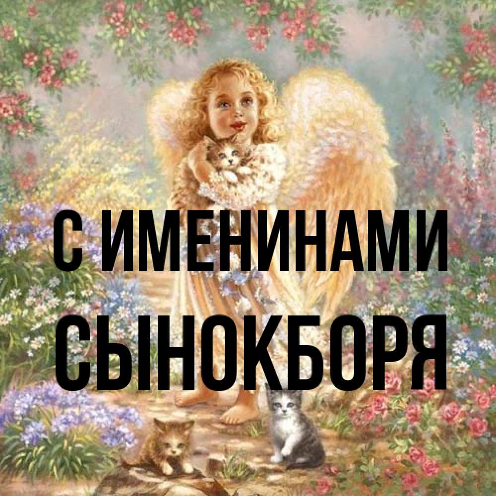 Открытка  с именем. Сынокборя, С именинами  