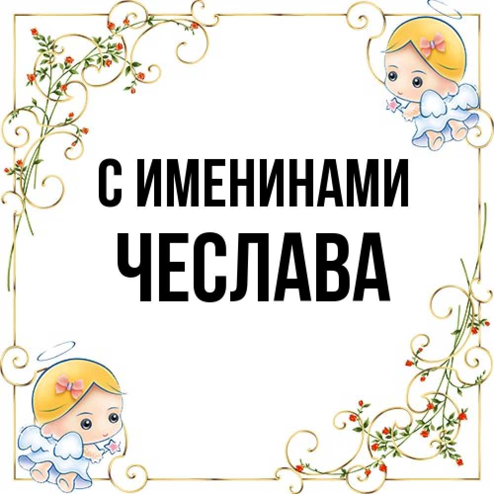 Открытка  с именем. Чеслава, С именинами  