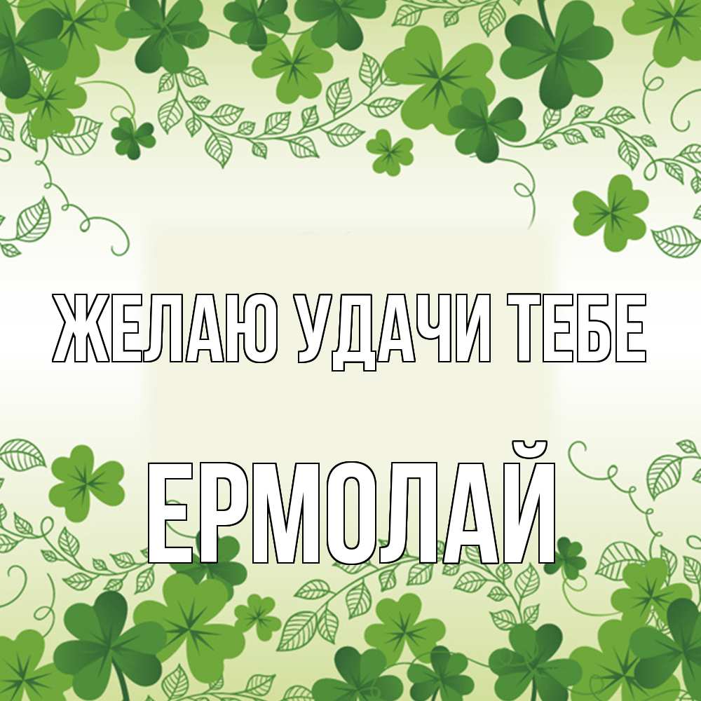 Открытка  с именем. Ермолай, Желаю удачи тебе  
