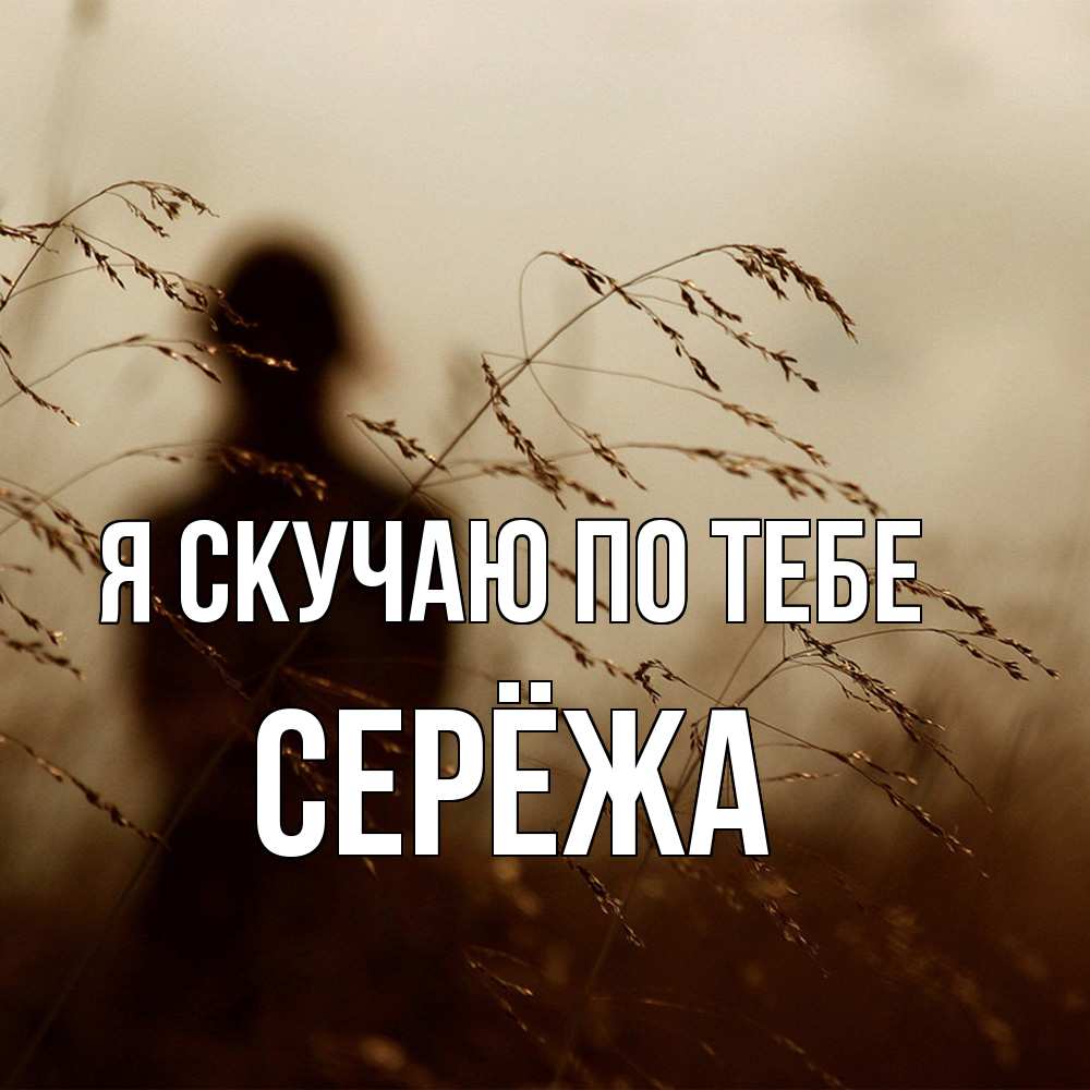 Открытка  с именем. Серёжа, Я скучаю по тебе  